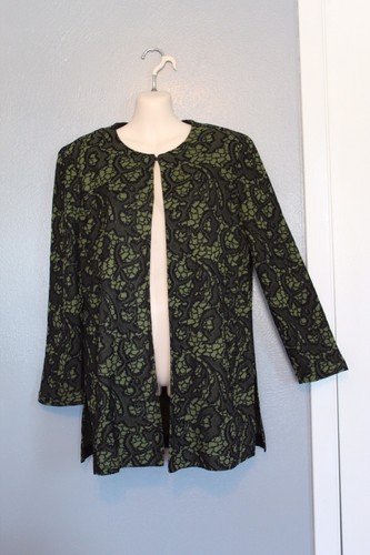 Misook black green - black, lace