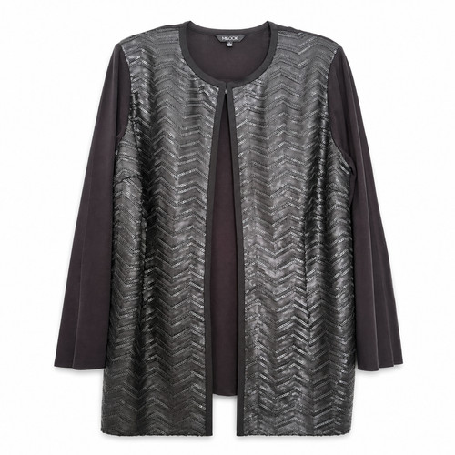 Misook gray chevron sequin - gray,